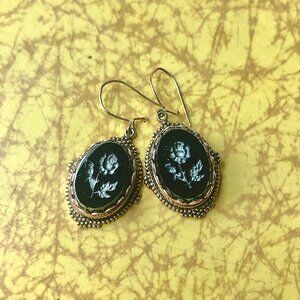 Cameo Mourning Earrings